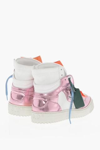 Metallic Leather and Fabric 3.0 OFF COURT SPECIAL MIRROR High-Top Sneakers