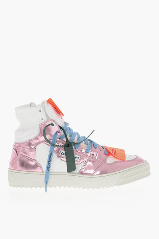 Metallic Leather and Fabric 3.0 OFF COURT SPECIAL MIRROR High-Top Sneakers