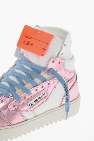 Metallic Leather and Fabric 3.0 OFF COURT SPECIAL MIRROR High-Top Sneakers