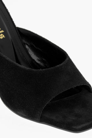 Suede Mules with palm Shaped Heel 12cm