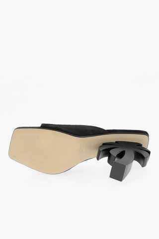Suede Mules with palm Shaped Heel 12cm