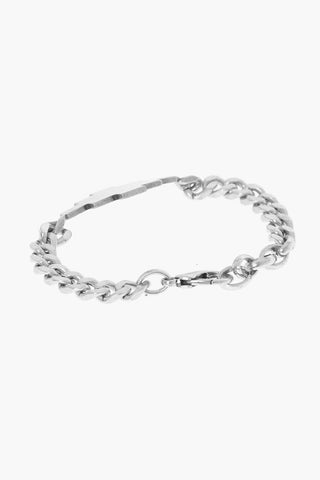 Silver-Tone Chain Bracelet with Cross Detail