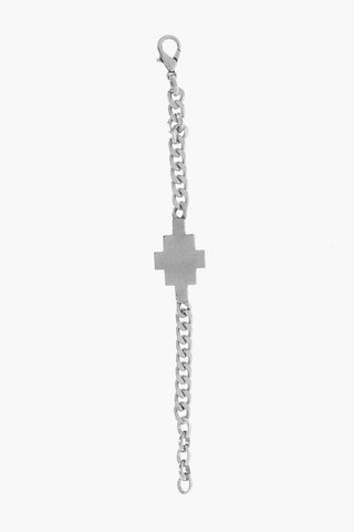 Silver-Tone Chain Bracelet with Cross Detail