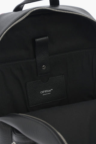 Hammered Leather Backpack BINDER With Diagonal Stripe Pattern