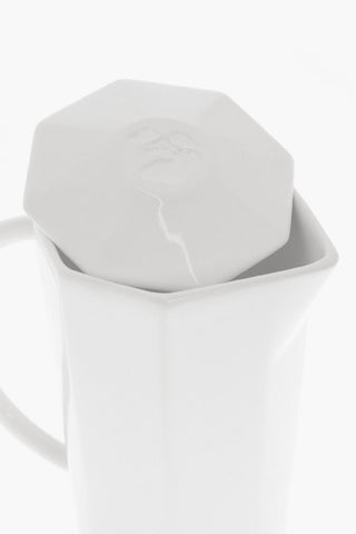 KITCHENWARE Brocca Ottagonale in Ceramica con Coperchio