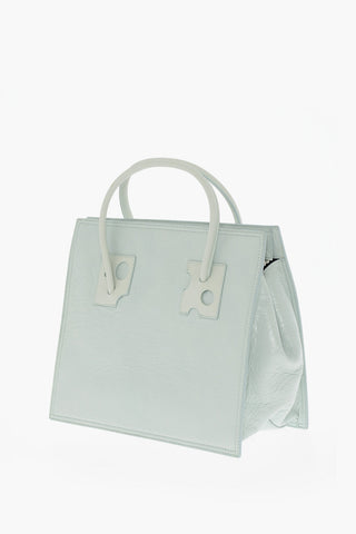 Solid Color Leather Tote Bag