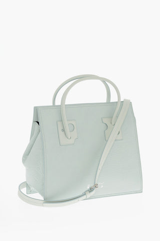 Solid Color Leather Tote Bag