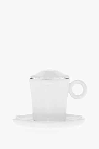 KITCHENWARE Tazzina da Caffe in Ceramica con Piattino