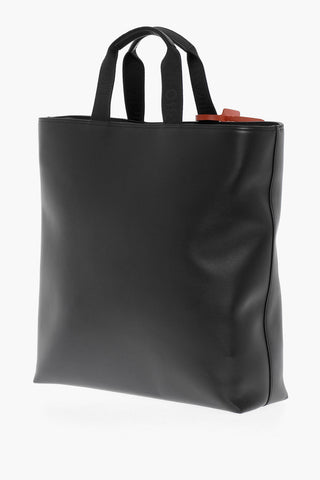 Leather HARD CORE Tote Bag with Removable Shoulder Strap