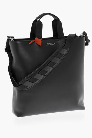 Leather HARD CORE Tote Bag with Removable Shoulder Strap