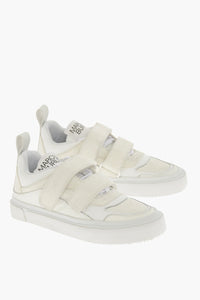 Sneakers Basse in Camoscio con Chiusura in Velcro