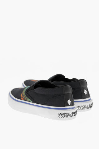 Canvas Slip On Sneakers with Iconic Print