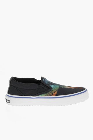 Canvas Slip On Sneakers with Iconic Print