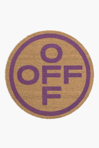 HOME Coconut Fiber Round Doormat with Contrasting Logo