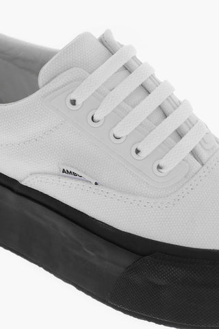 Canvas Low Top Sneakers with Contrasting Sole