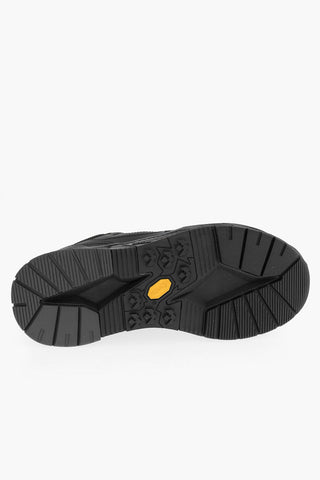 Leather Low-Top Sneakers with Mesh Details