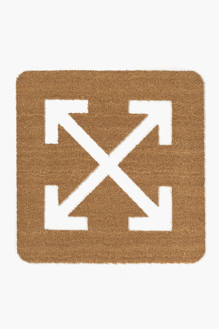 HOME Solid Color Doormat with Carved Arrow Motif