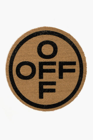 HOME Coconut Fiber Round Doormat with Contrasting Logo