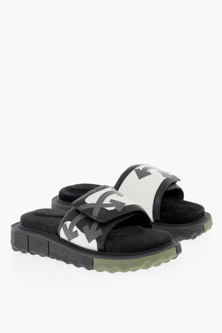 Slides in Pelle con Chiusura in Velcro 