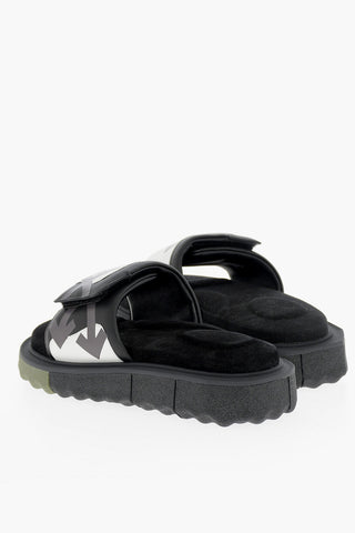 Slides in Pelle con Chiusura in Velcro 