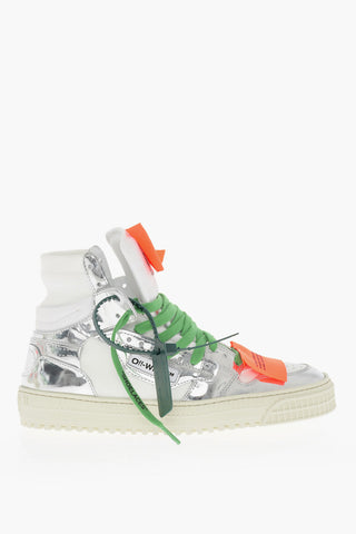Metallic Leather and Fabric 3.0 OFF COURT SPECIAL MIRROR High-Top Sneakers