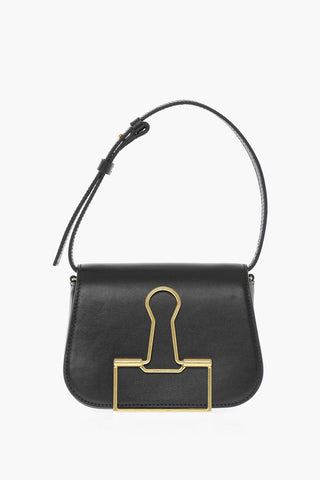 Leather SKELETON BINDER Shoulder Bag with Golden Detail