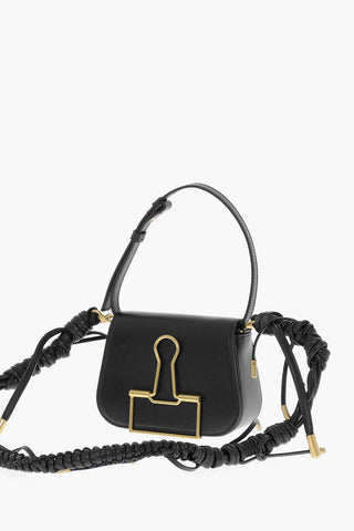 Leather SKELETON BINDER Shoulder Bag with Golden Detail