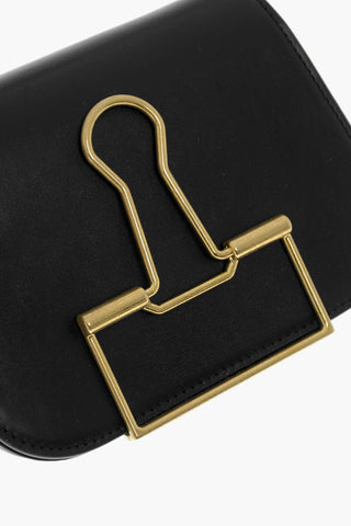 Leather SKELETON BINDER Shoulder Bag with Golden Detail