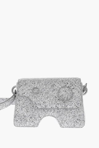 Marble Effect Leather BURROW Crossbody Bag with Cut-Out Details
