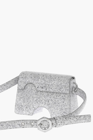 Marble Effect Leather BURROW Crossbody Bag with Cut-Out Details