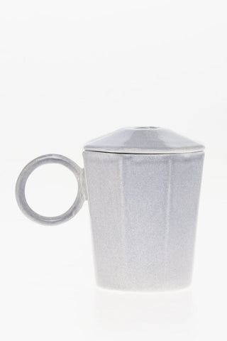 KITCHENWARE Tazza Ottagonale in Ceramica con Coperchio