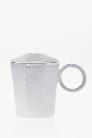 KITCHENWARE Tazza Ottagonale in Ceramica con Coperchio