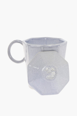 KITCHENWARE Tazza Ottagonale in Ceramica con Coperchio
