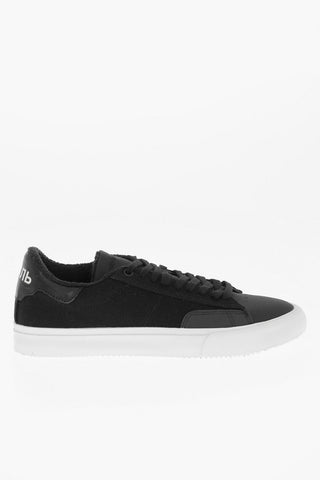 Canvas Low Top Sneakers with Leather Detail