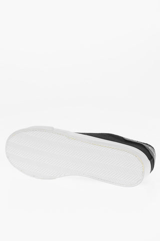Canvas Low Top Sneakers with Leather Detail