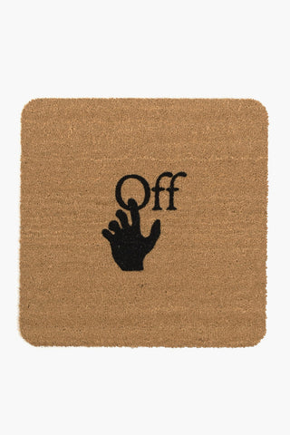 HOME Coconut Fiber Doormat with Contrasting Hand Logo Detail