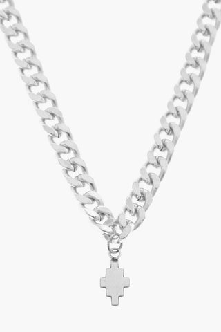 Silver-Tone Effect Chain Necklace with Pendant