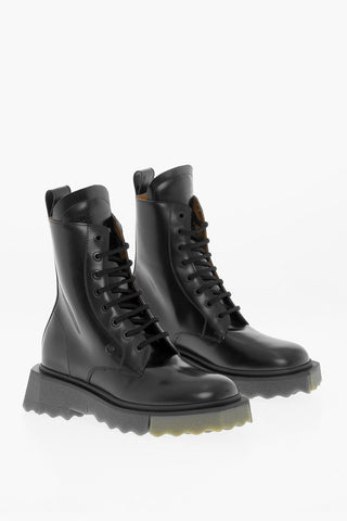 Leather Combat boots with Track Sole