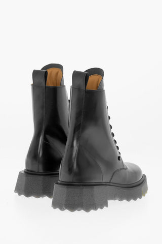 Leather Combat boots with Track Sole