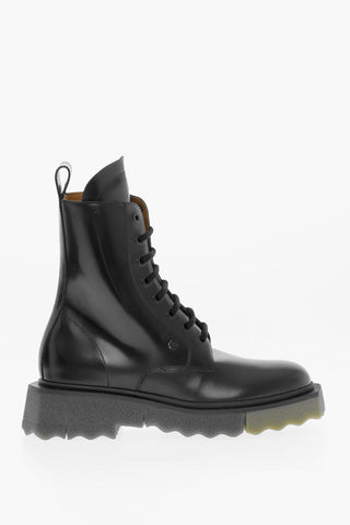 Leather Combat boots with Track Sole