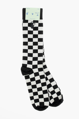 Cotton-Blend Mid Socks HAND OF CHECK