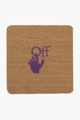 HOME Coconut Fiber Doormat with Contrasting Hand Logo Detail