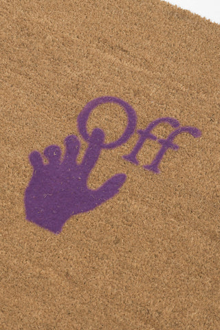 HOME Coconut Fiber Doormat with Contrasting Hand Logo Detail