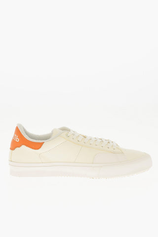 Sneakers Basse in Pelle con Dettaglio a Contrasto