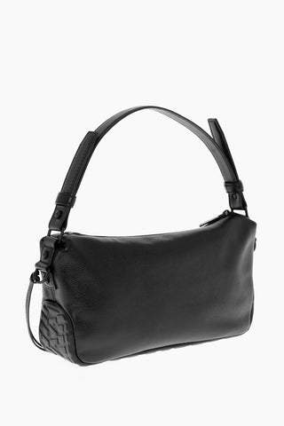 Solid Color Leather BIKER TIRE Bag with Removable Shoulder Strap