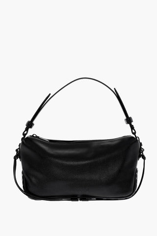 Solid Color Leather BIKER TIRE Bag with Removable Shoulder Strap