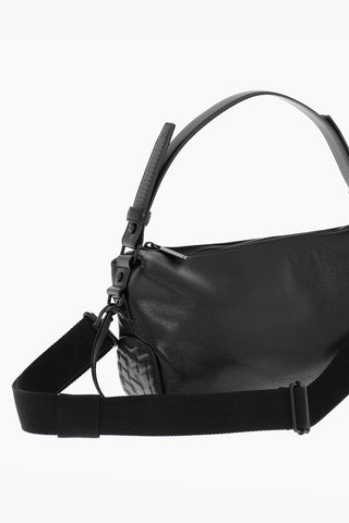 Solid Color Leather BIKER TIRE Bag with Removable Shoulder Strap