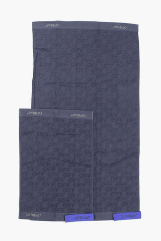 HOME Terry Cotton Towel Set with All Over Logo Embroidery