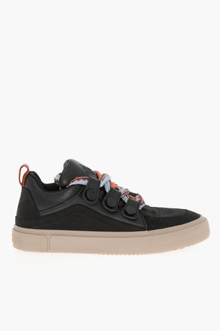 Sneakers Basse TICINELLA in Pelle e Tessuto con Maxi Lacci