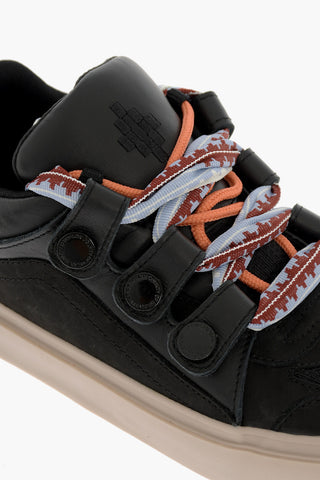 Sneakers Basse TICINELLA in Pelle e Tessuto con Maxi Lacci
